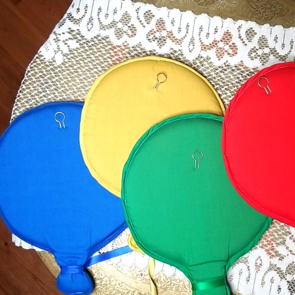 Vintage Fabric Balloon Wall Art-Set of 4 - Picture 3 of 4